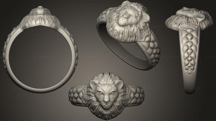 Jewelry rings (Lion head ring, JVLRP_0437) 3D models for cnc